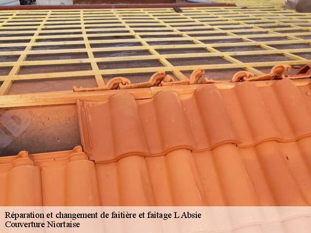 Réparation et changement de faitière et faitage  l-absie-79240 Couverture Niortaise