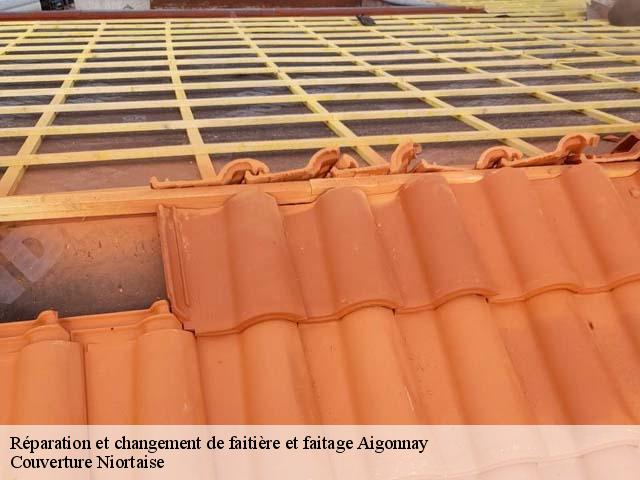 Réparation et changement de faitière et faitage  aigonnay-79370 Couverture Niortaise